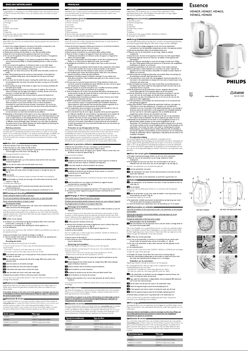 Page n°1 - Manuel utilisateur Philips HD4652