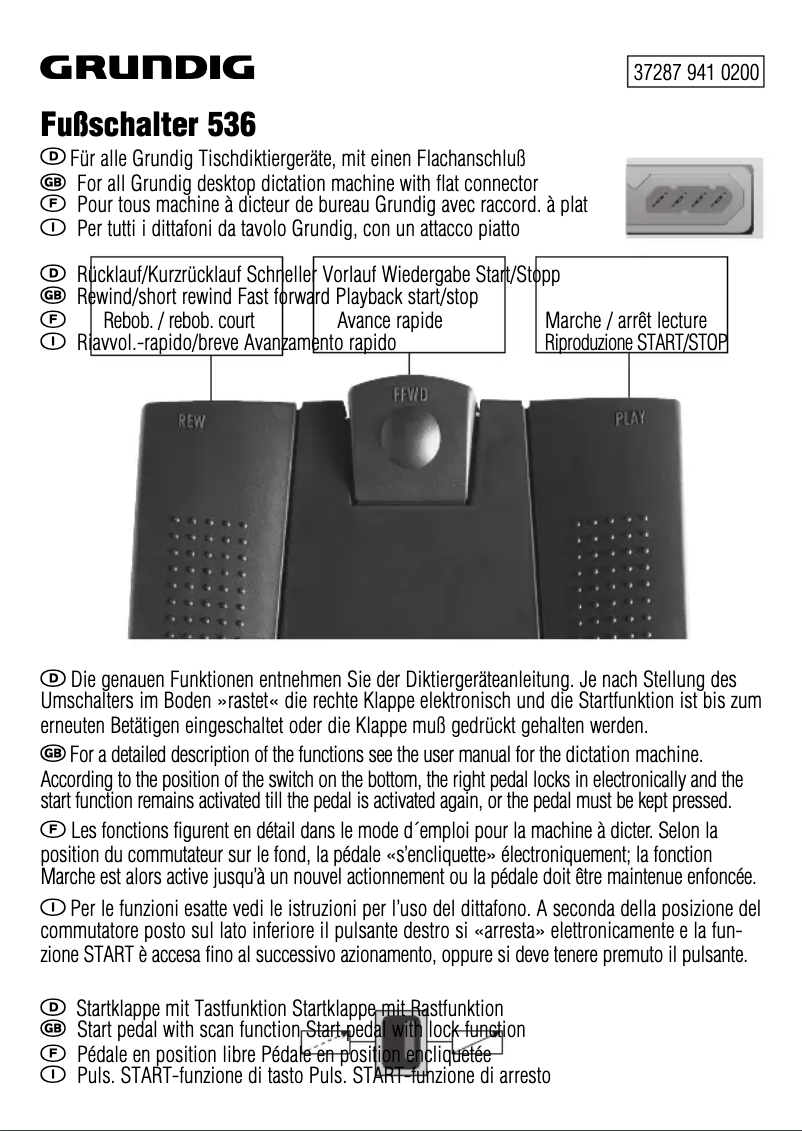 Page n°1 - Manuel utilisateur Grundig 536