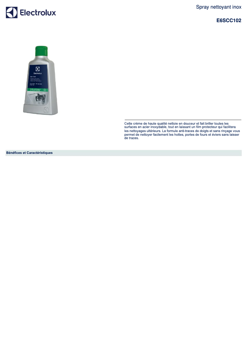 Page 1 de la notice Manuel utilisateur Electrolux E6SCC102