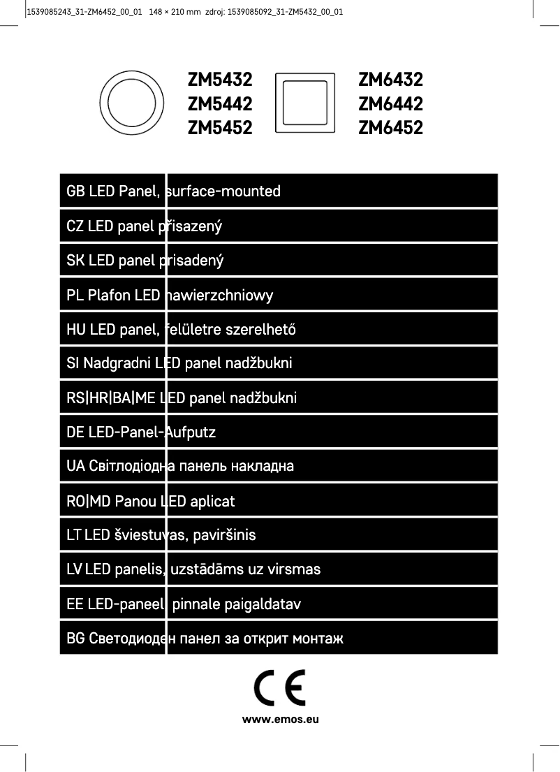Page 1 de la notice Manuel utilisateur Emos ZM6452