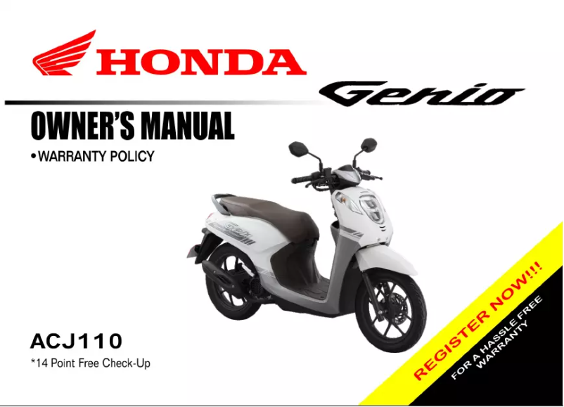 Page 1 de la notice Manuel utilisateur Honda Genio ACJ110CBF (2021)