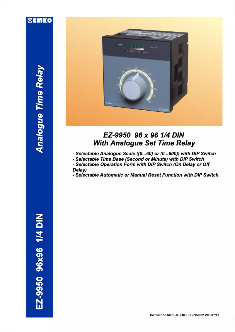 Page 1 de la notice Manuel utilisateur Emko EZ-9950