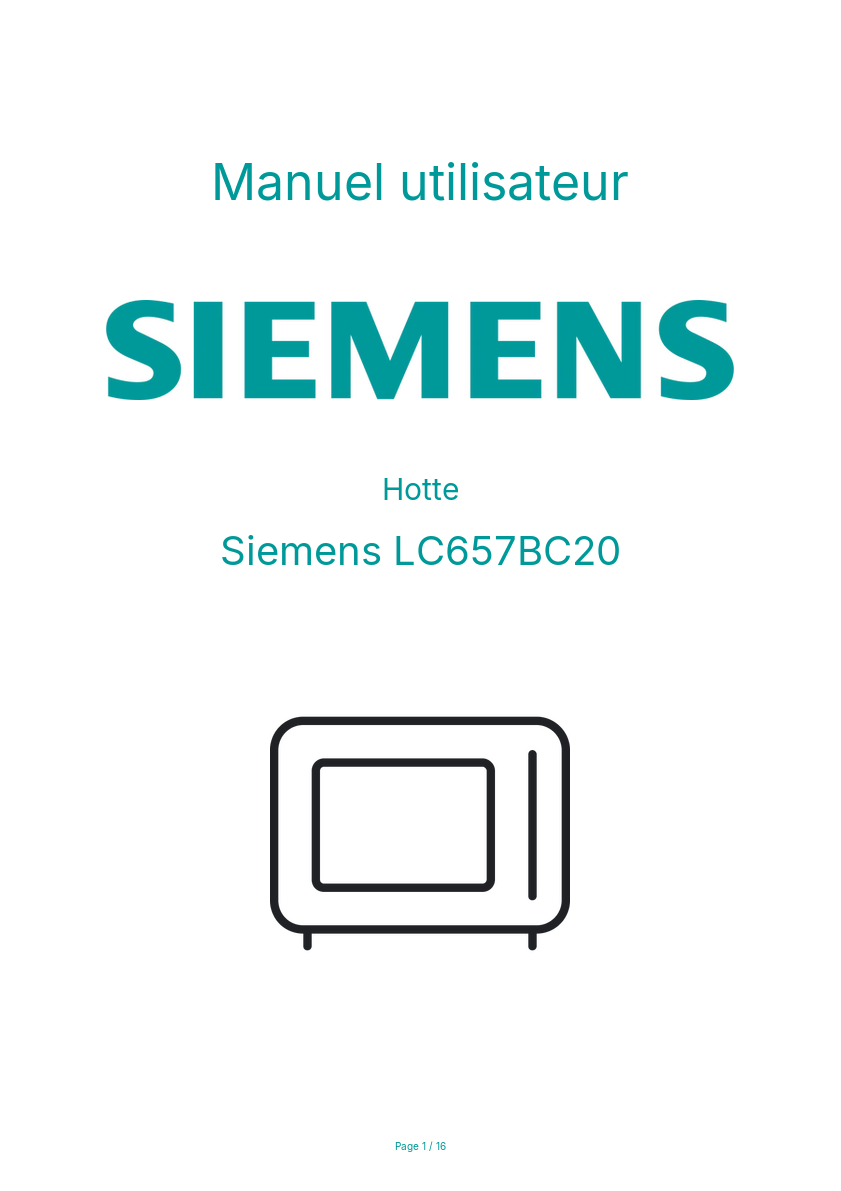 Page n°1 - Manuel utilisateur Siemens LC657BC20