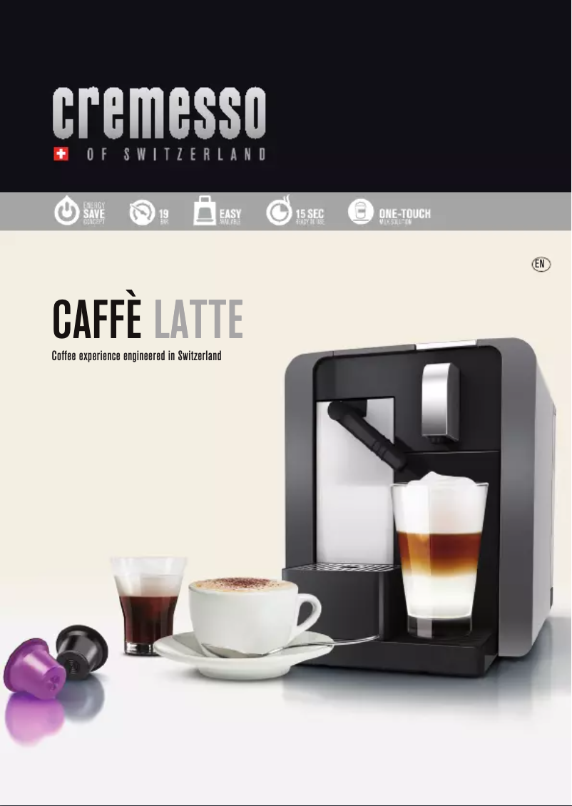 Página 1 del manual Manual de usuario Cremesso Caffe Latte