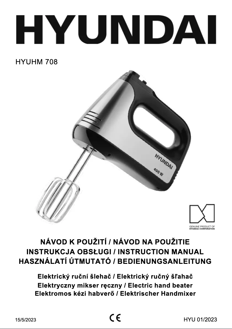 Page 1 de la notice Manuel utilisateur Hyundai HM708