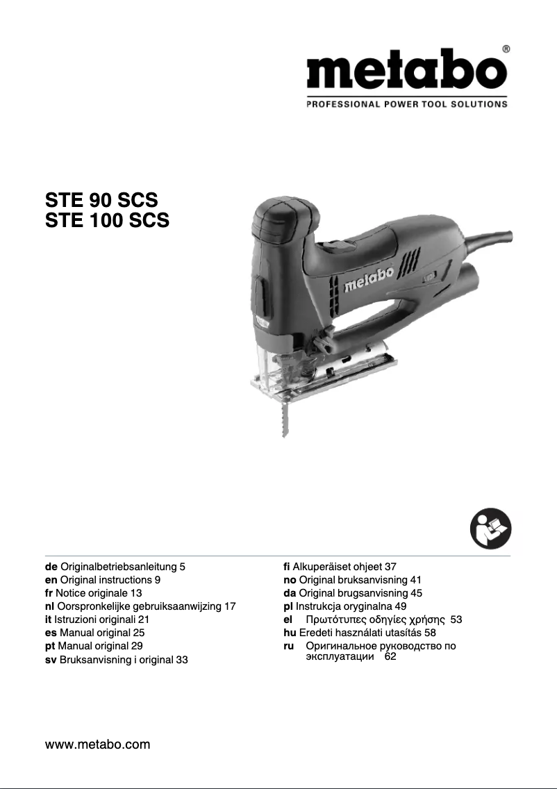 Page 1 de la notice Manuel utilisateur Metabo STE 90 SCS