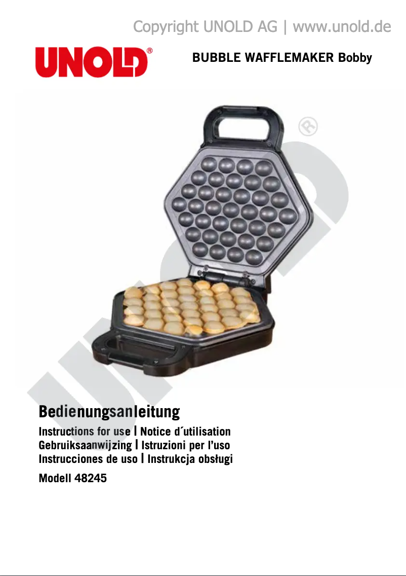 Page 1 de la notice Manuel utilisateur Unold Bobby 48245