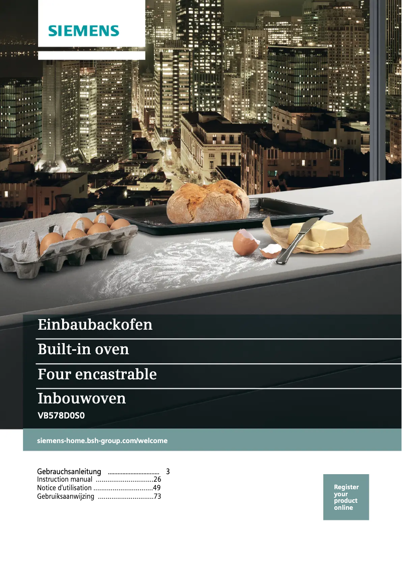 Page n°1 - Manuel utilisateur Siemens VB578D0S0