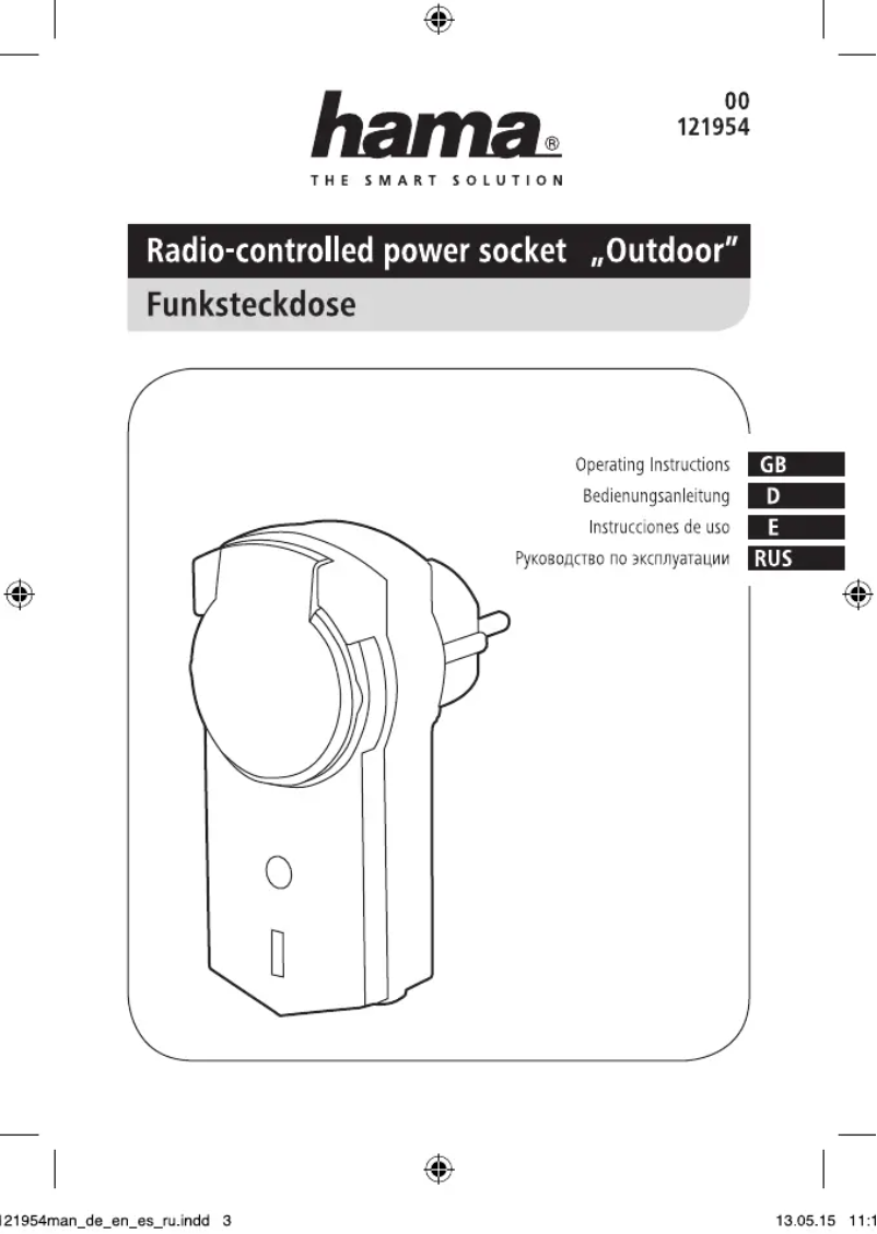 Página 1 del manual Manual de usuario Hama Radio controlled power socket Outdoor