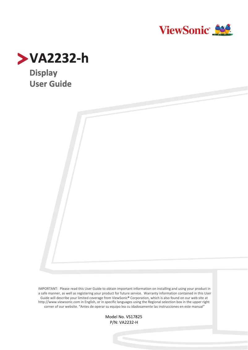 Page 1 de la notice Manuel utilisateur Viewsonic VA2232-H