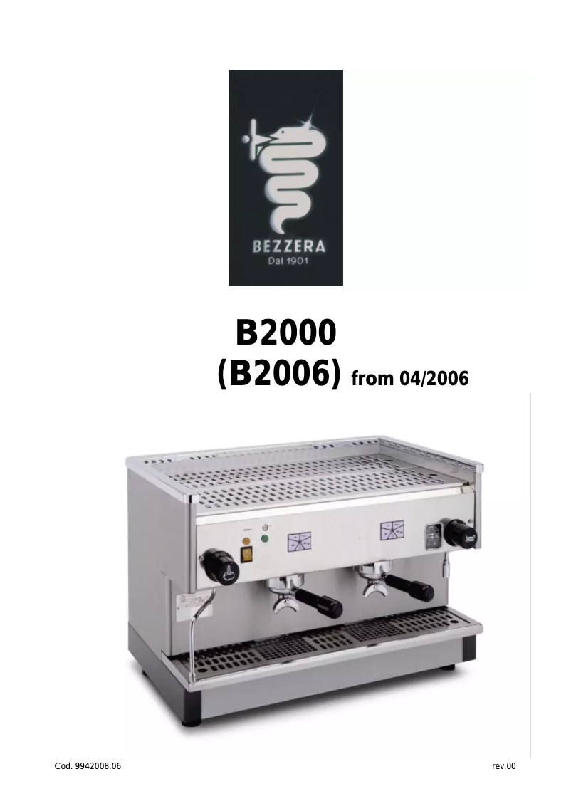 Image de la première page du manuel de l'appareil B2006