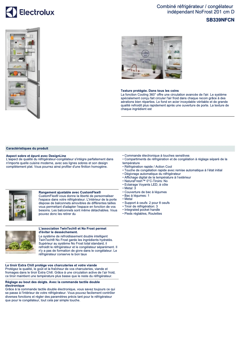 Image de la première page du manuel de l'appareil SB339NFCN