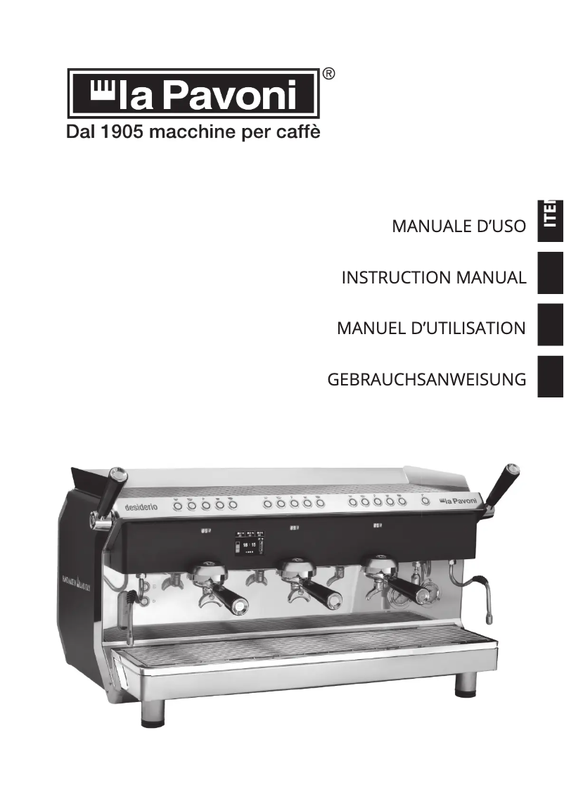 Image de la première page du manuel de l'appareil Geniale Semi-Automatic 2 Groups