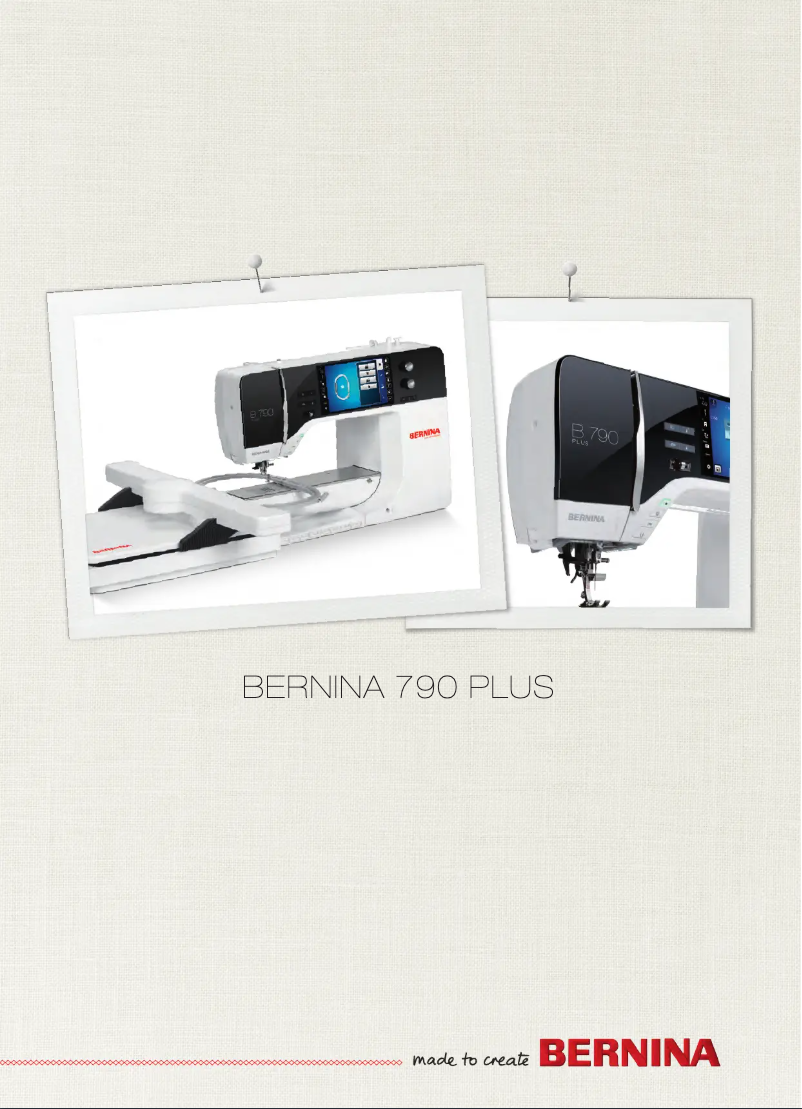 Page n°1 - Manuel utilisateur Bernina 790 Plus