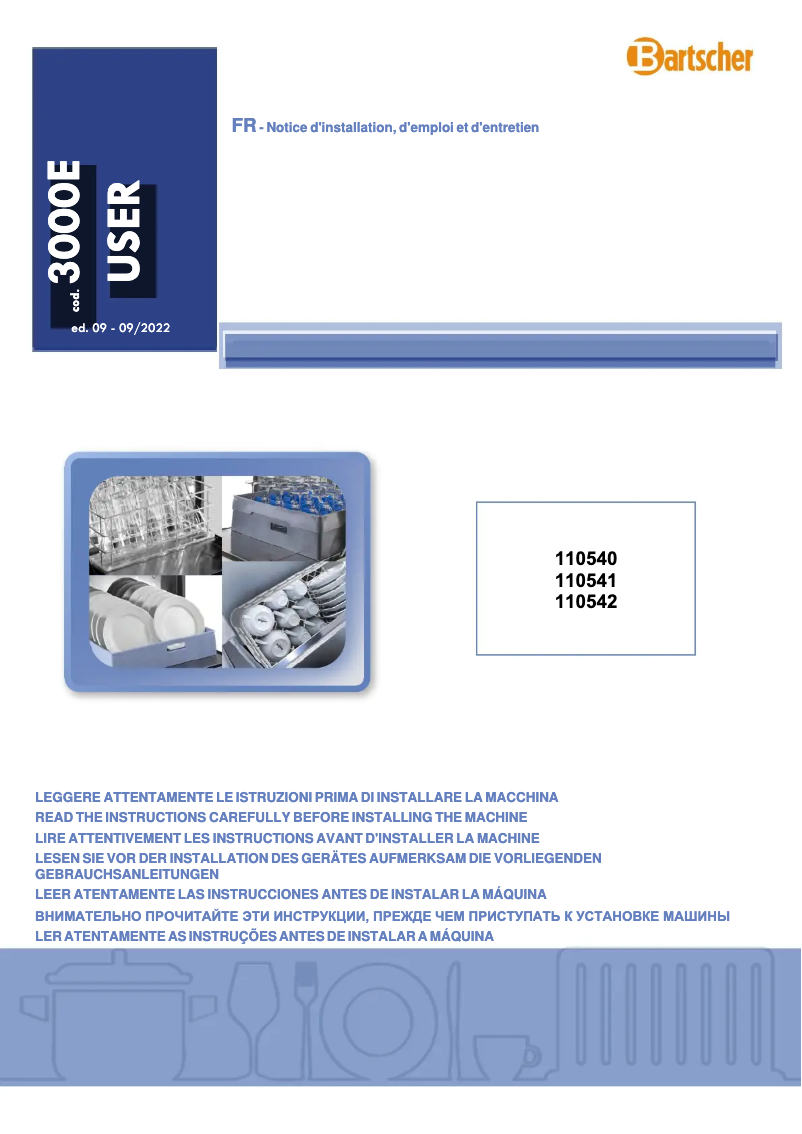 Page 1 de la notice Manuel utilisateur Bartscher GS C350 LP