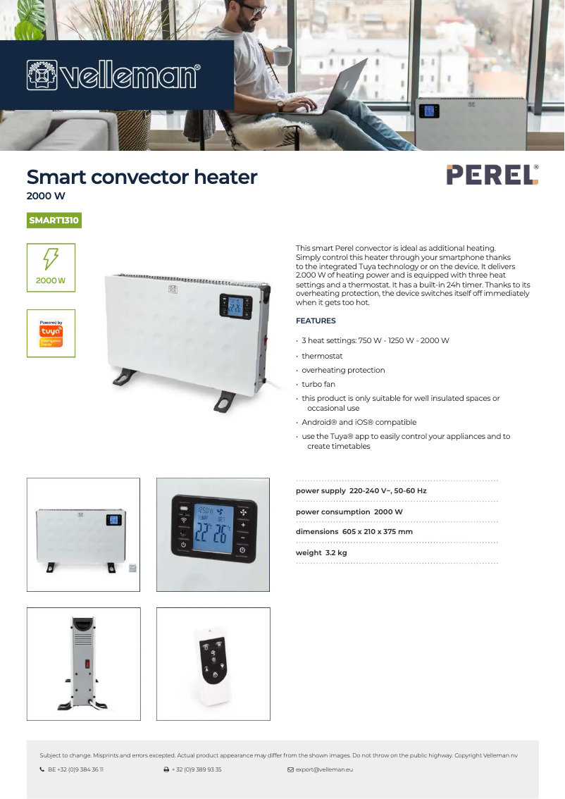 Page n°1 - Fiche technique Perel SMART1310