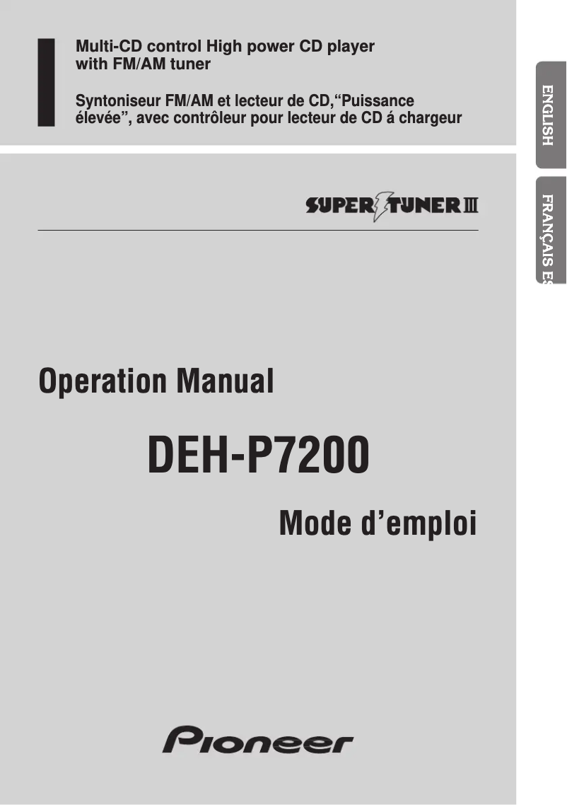 Image de la première page du manuel de l'appareil DEH-P7200