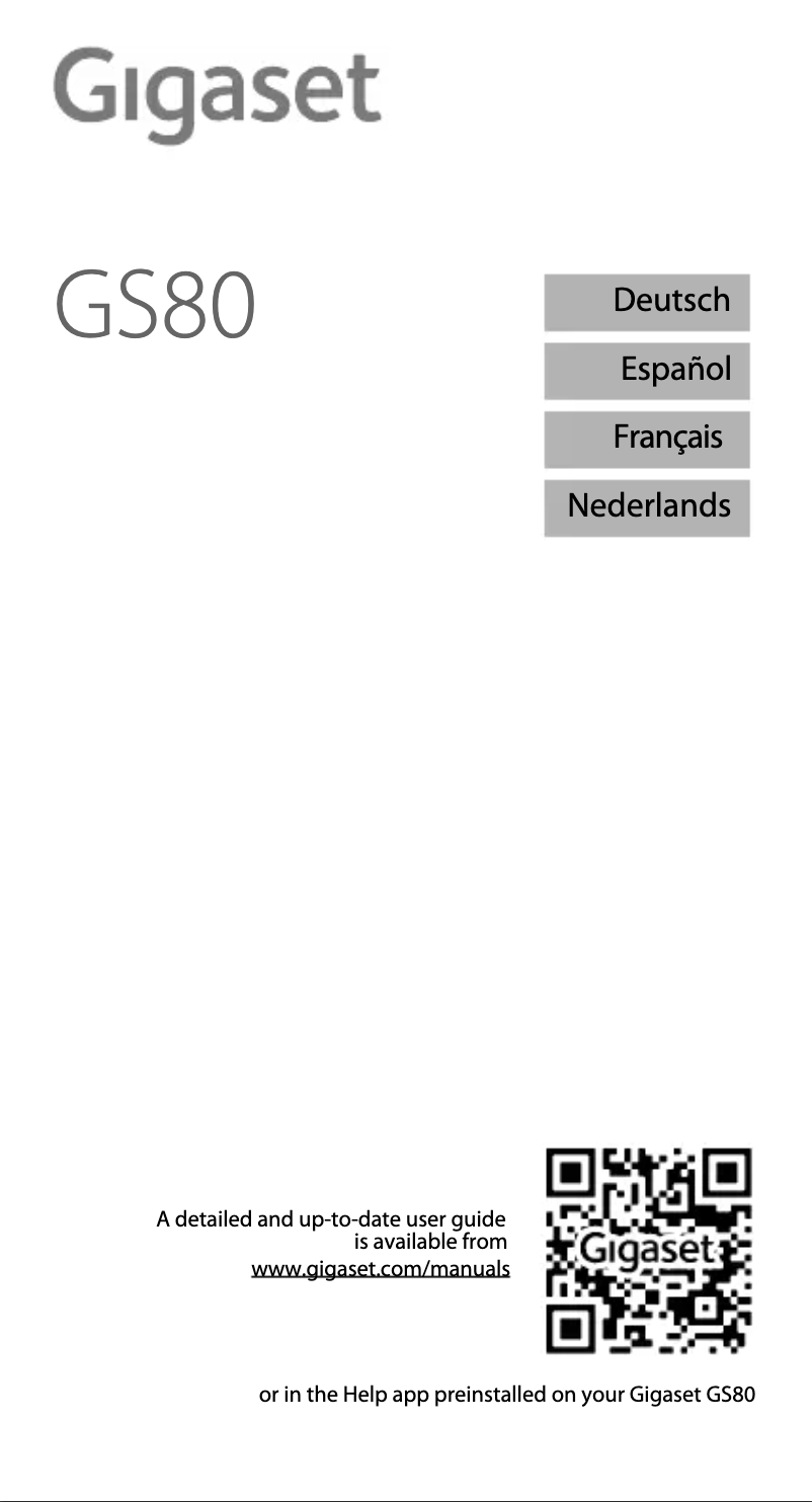 Page 1 de la notice Manuel utilisateur Gigaset GS80