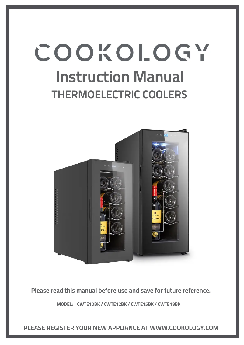 Image de la première page du manuel de l'appareil CWTE10BK