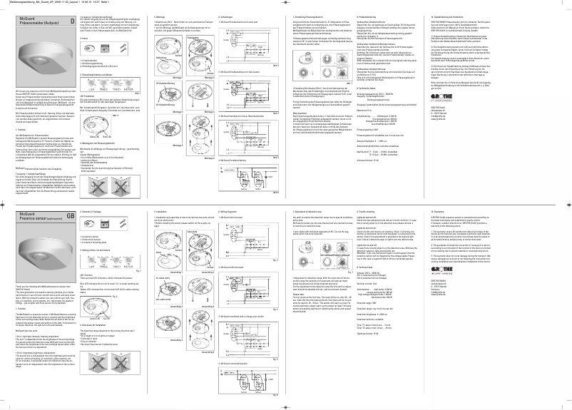 Image de la première page du manuel de l'appareil McGuard PM-APws