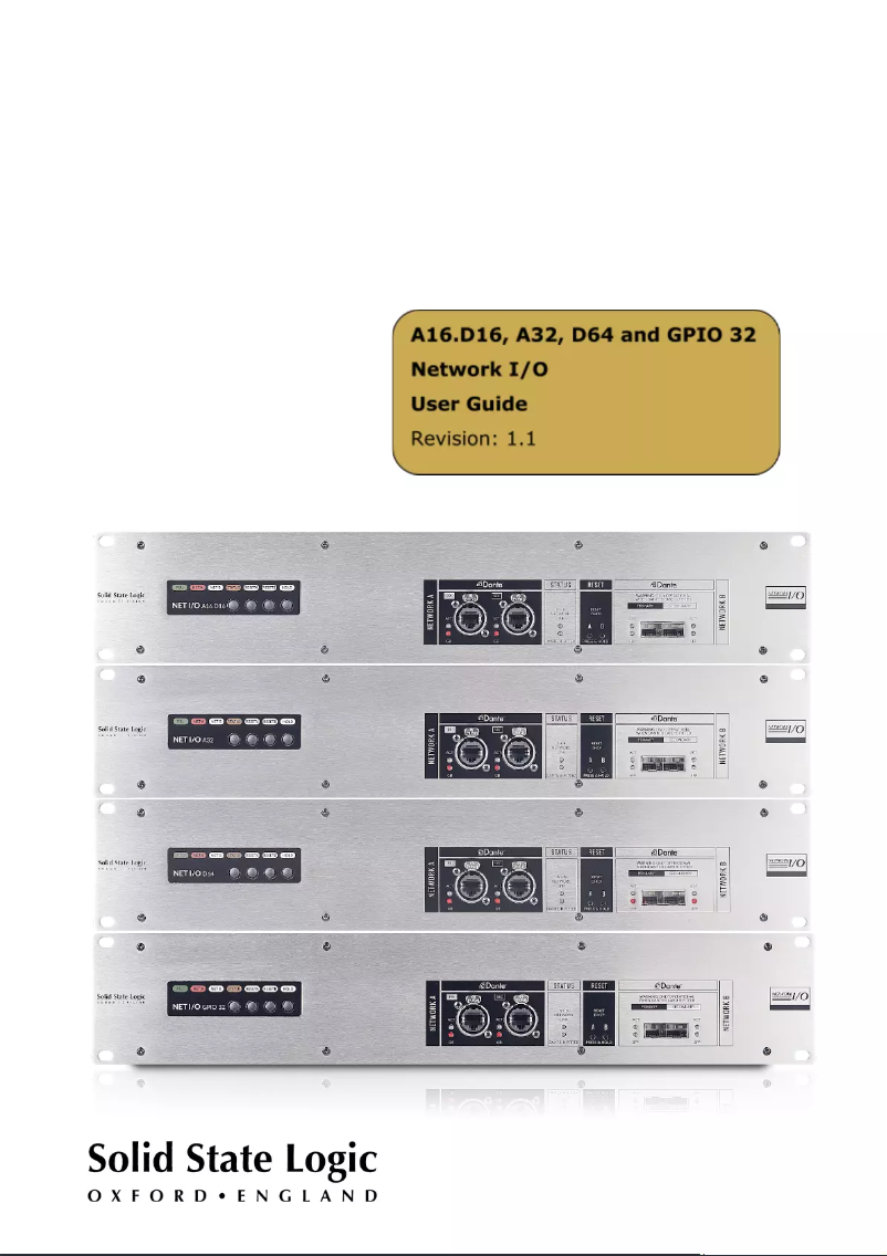 Page n°1 - Manuel utilisateur Solid State Logic A16.D16
