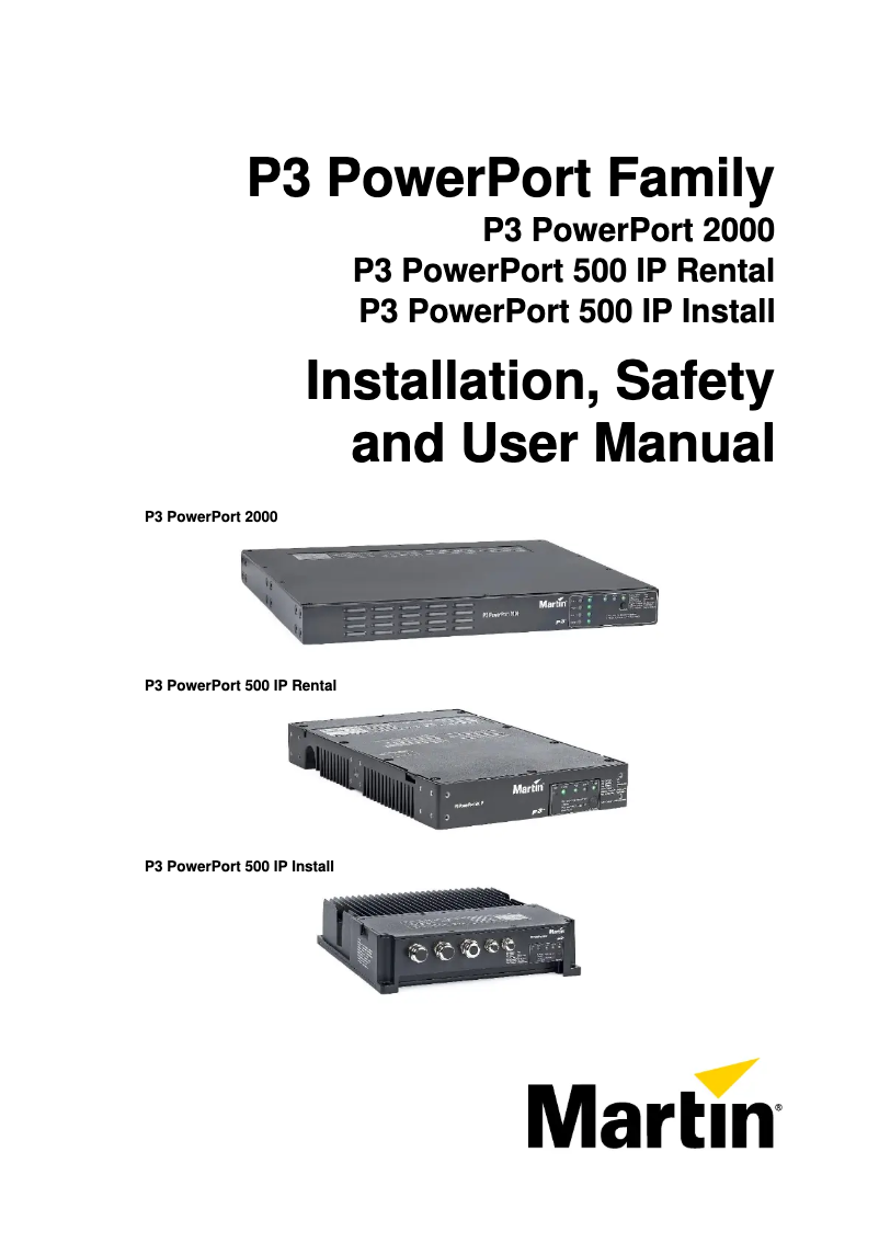 Page 1 de la notice Manuel utilisateur Martin P3 PowerPort 500 IP Install