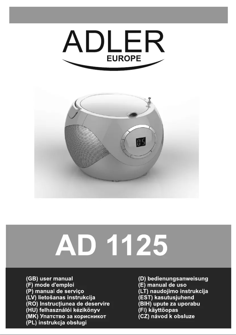 Página 1 del manual Manual de usuario Adler AD 1125