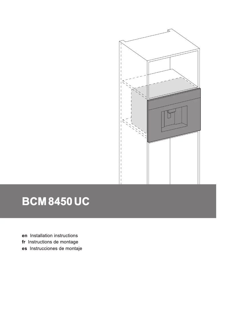 Page n°1 - Guide d'installation Bosch BCM8450UC