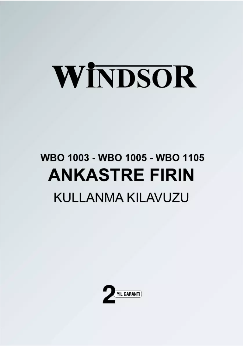Page n°1 - Manuel utilisateur Windsor WBO 1005