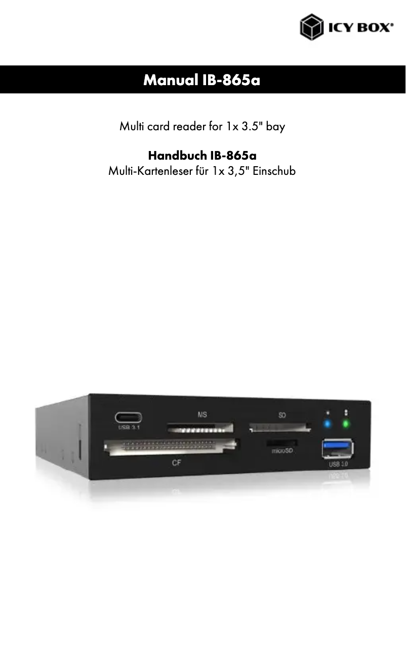 Page n°1 - Manuel utilisateur Icy Box IB-865a