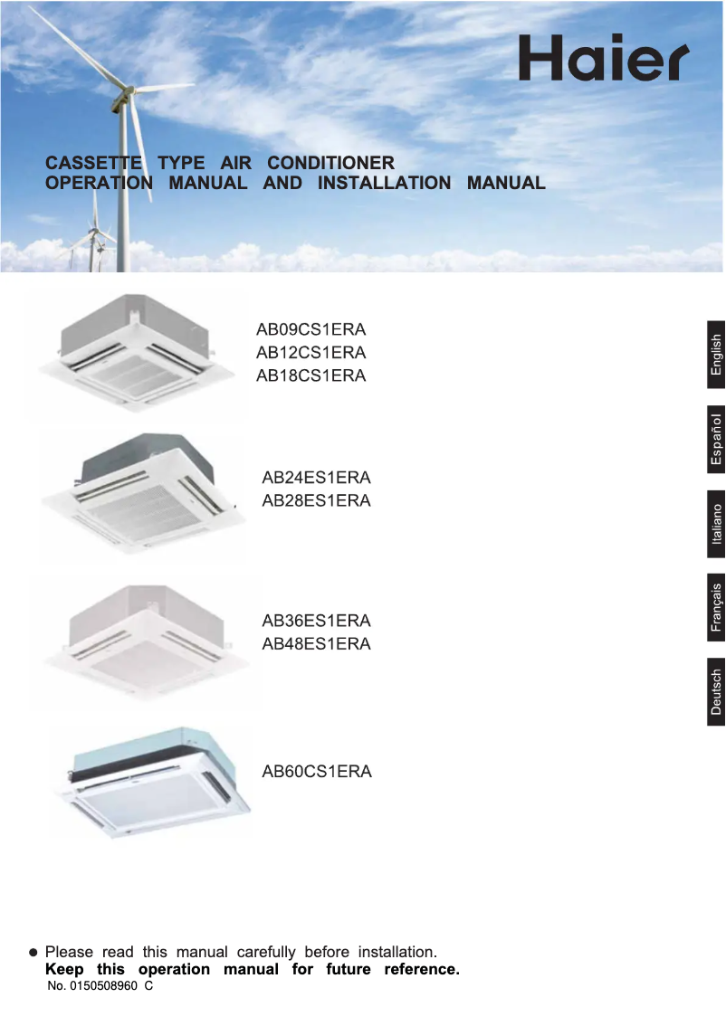 Page 1 de la notice Manuel utilisateur Haier AB48ES1ERA