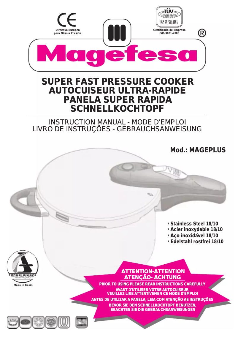 Página 1 del manual Manual de usuario Magefesa Mageplus