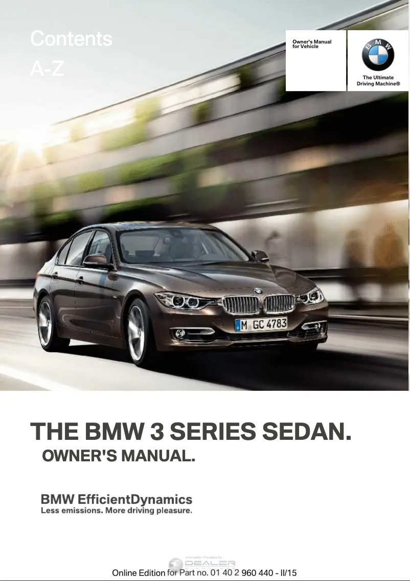 Page 1 de la notice Manuel utilisateur BMW 328d (2015)