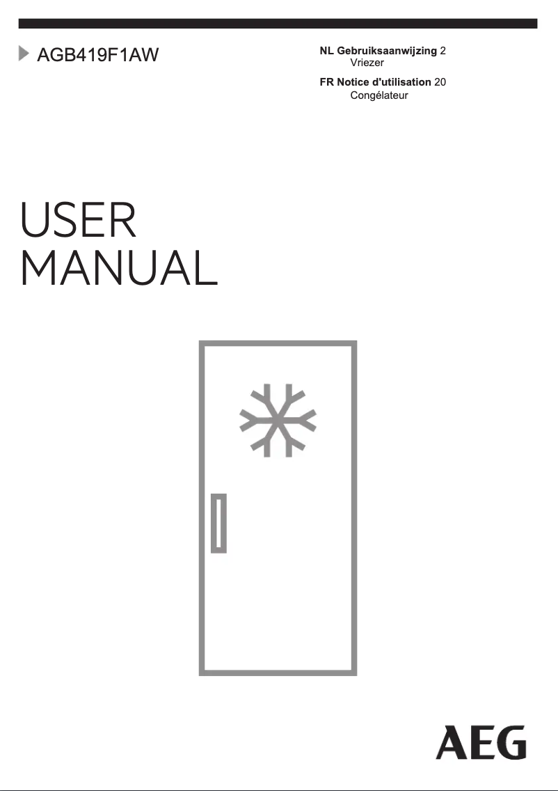 Image de la première page du manuel de l'appareil AGB419F1AW
