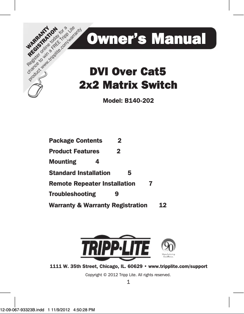 Imagen de la primera página del manual del dispositivo B140-202
