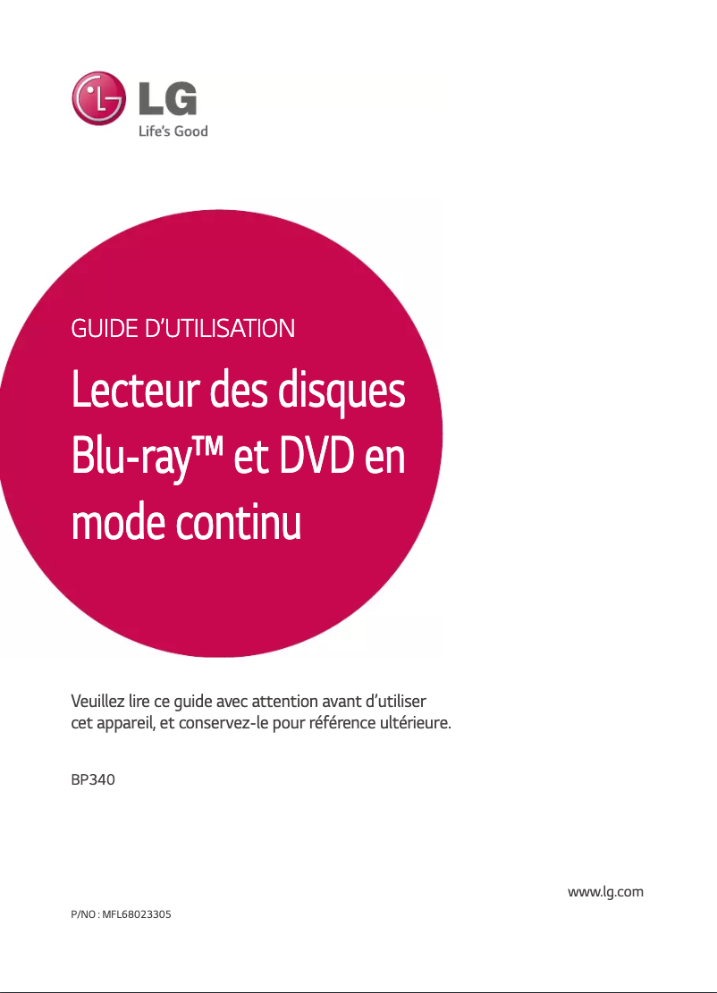 Image de la première page du manuel de l'appareil BP340