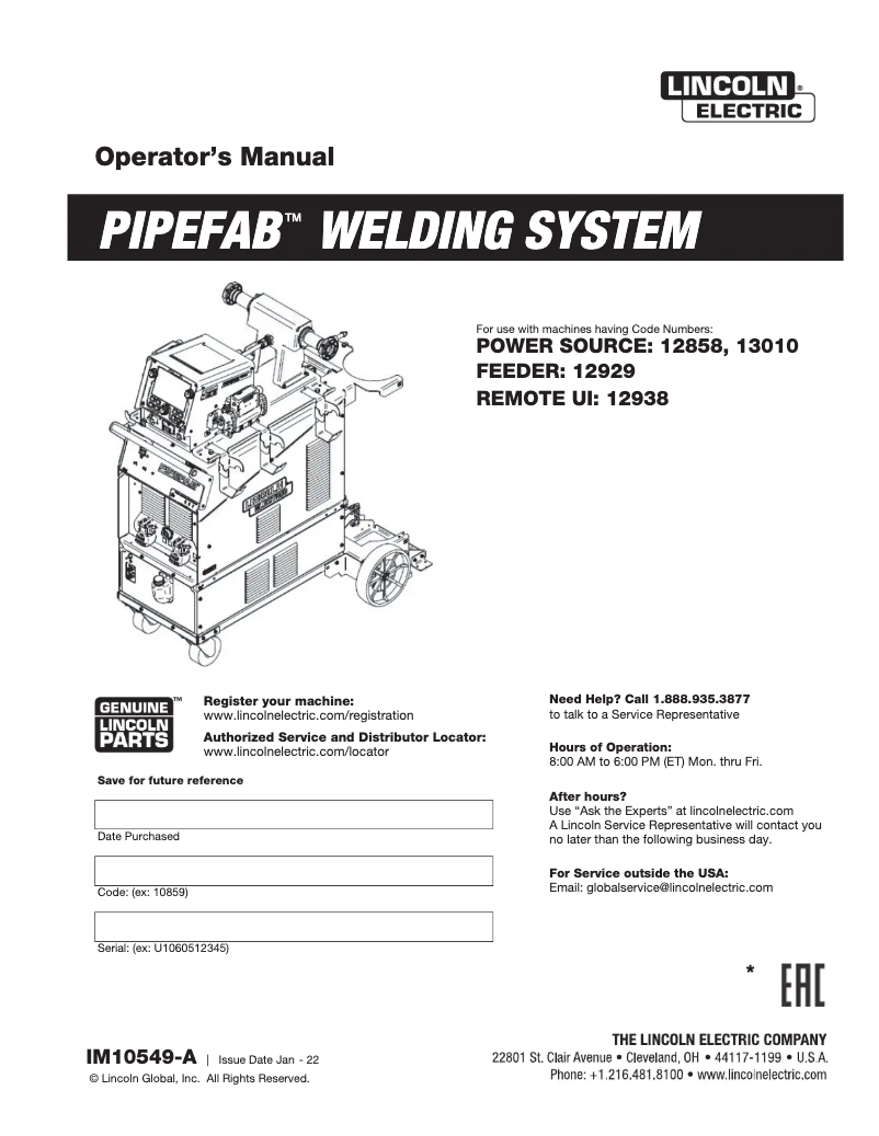 Imagen de la primera página del manual del dispositivo Pipefab