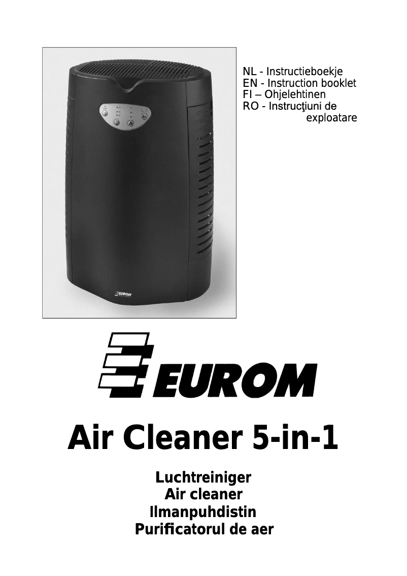 Image de la première page du manuel de l'appareil Air Cleaner 5-in-1