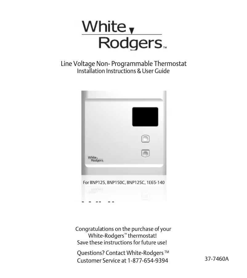 Page n°1 - Manuel utilisateur White Rodgers BNP150C