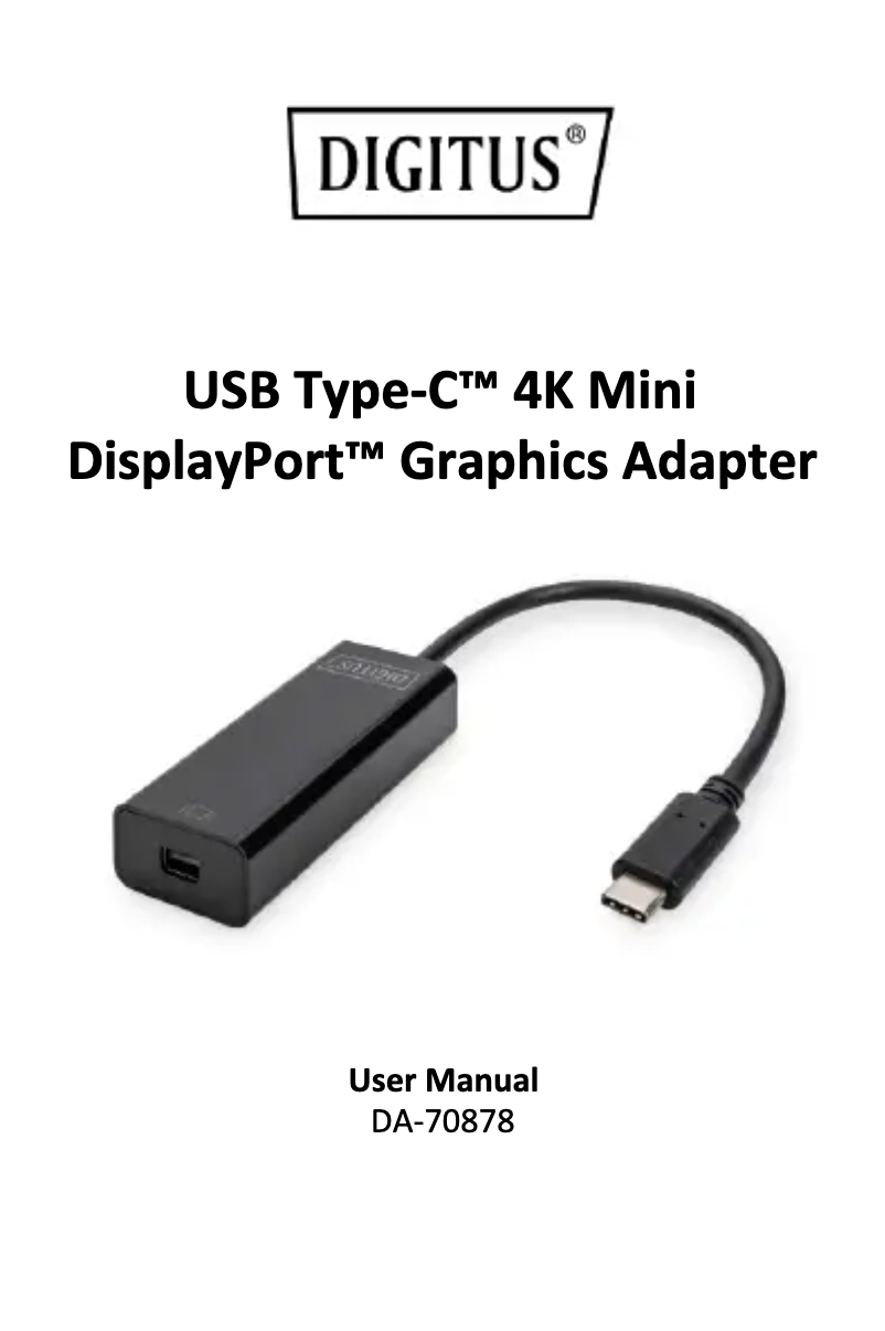 Page n°1 - Manuel utilisateur Digitus DA-70878