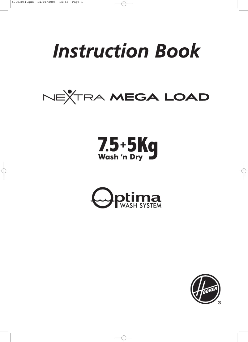 Page 1 de la notice Manuel utilisateur Hoover HNWF 6137-80