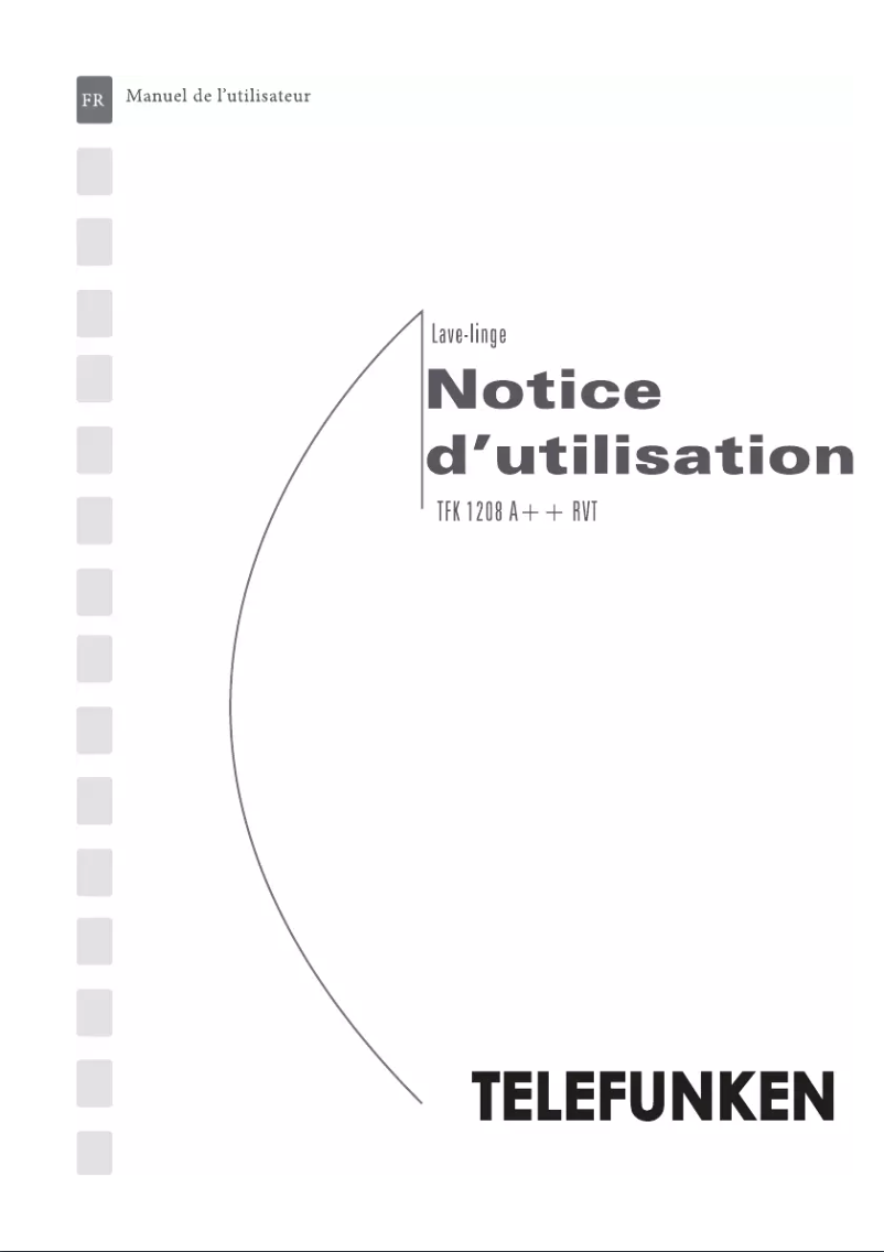 Page n°1 - Manuel utilisateur Telefunken TFK1208A++RVT