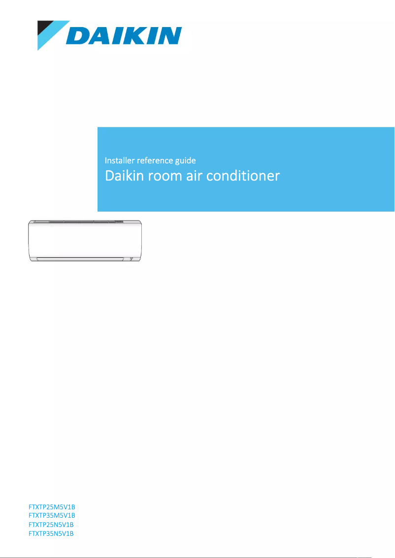 Page 1 de la notice Guide d'installation Daikin FTXTP25N5V1B