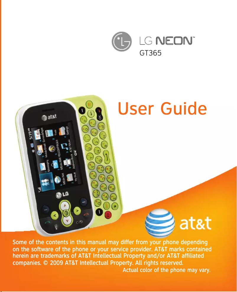 Page n°1 - Manuel utilisateur LG Neon GT365