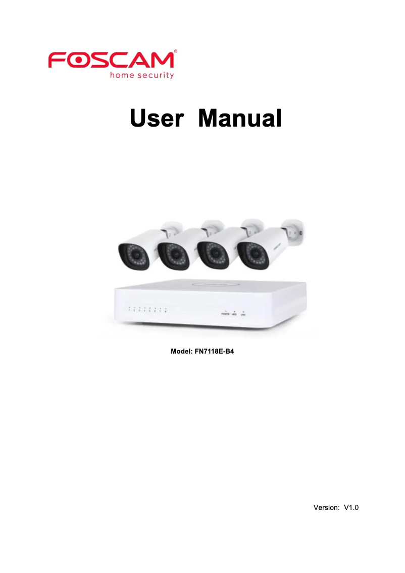 Page 1 de la notice Manuel utilisateur Foscam FN7118E-B4