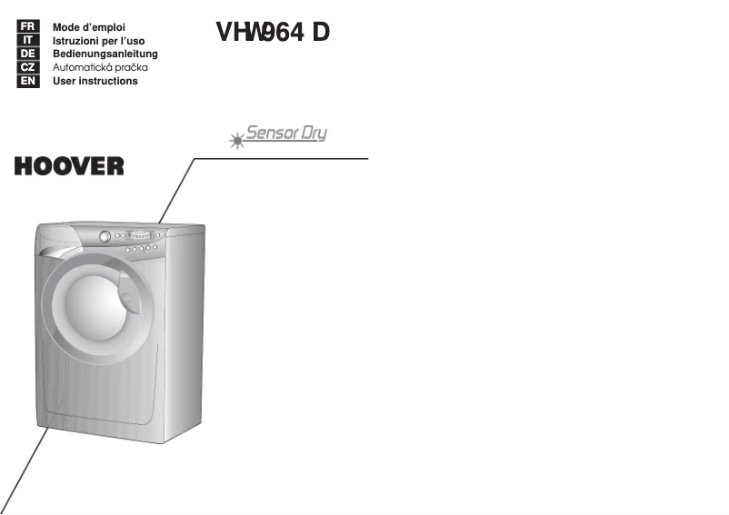 Page n°1 - Manuel utilisateur Hoover VH W964D-14S