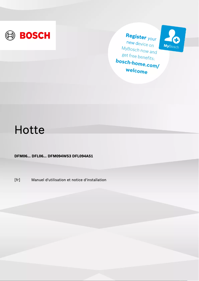 Page 1 de la notice Manuel utilisateur Bosch DFL094A51