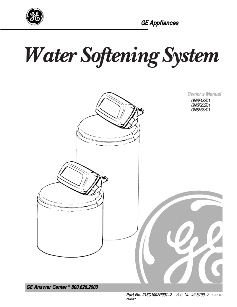 Page 1 of the manual Use and Maintenance Manual GE GNSF18Z