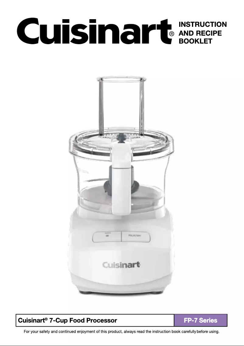 Page 1 de la notice Manuel utilisateur Cuisinart FP-7