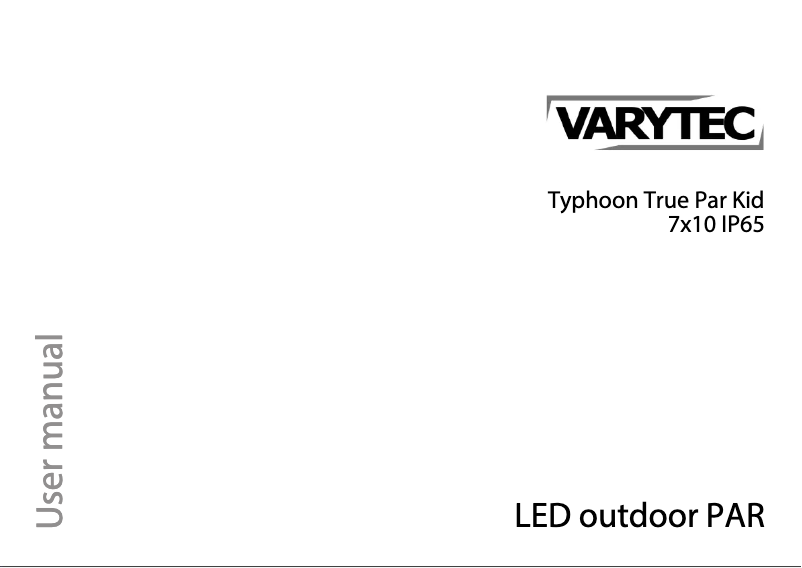 Page 1 de la notice Manuel utilisateur Varytec Typhoon True Par Kid